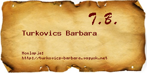 Turkovics Barbara névjegykártya