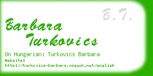 barbara turkovics business card